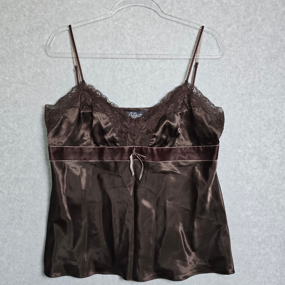 Y2K Lace Velvet XL Trim Babydoll Cami Fairy Whimsygoth Brown Coquette Festival